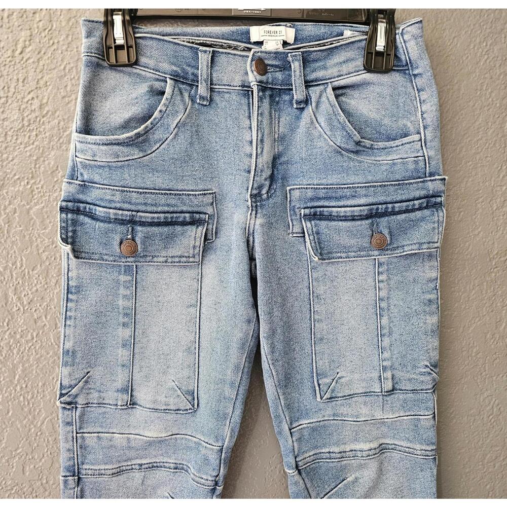 Women's Forever 21 Premium Straight Leg Denim Jeans Pants Size 24 Blue Pockets - Picture 8 of 12